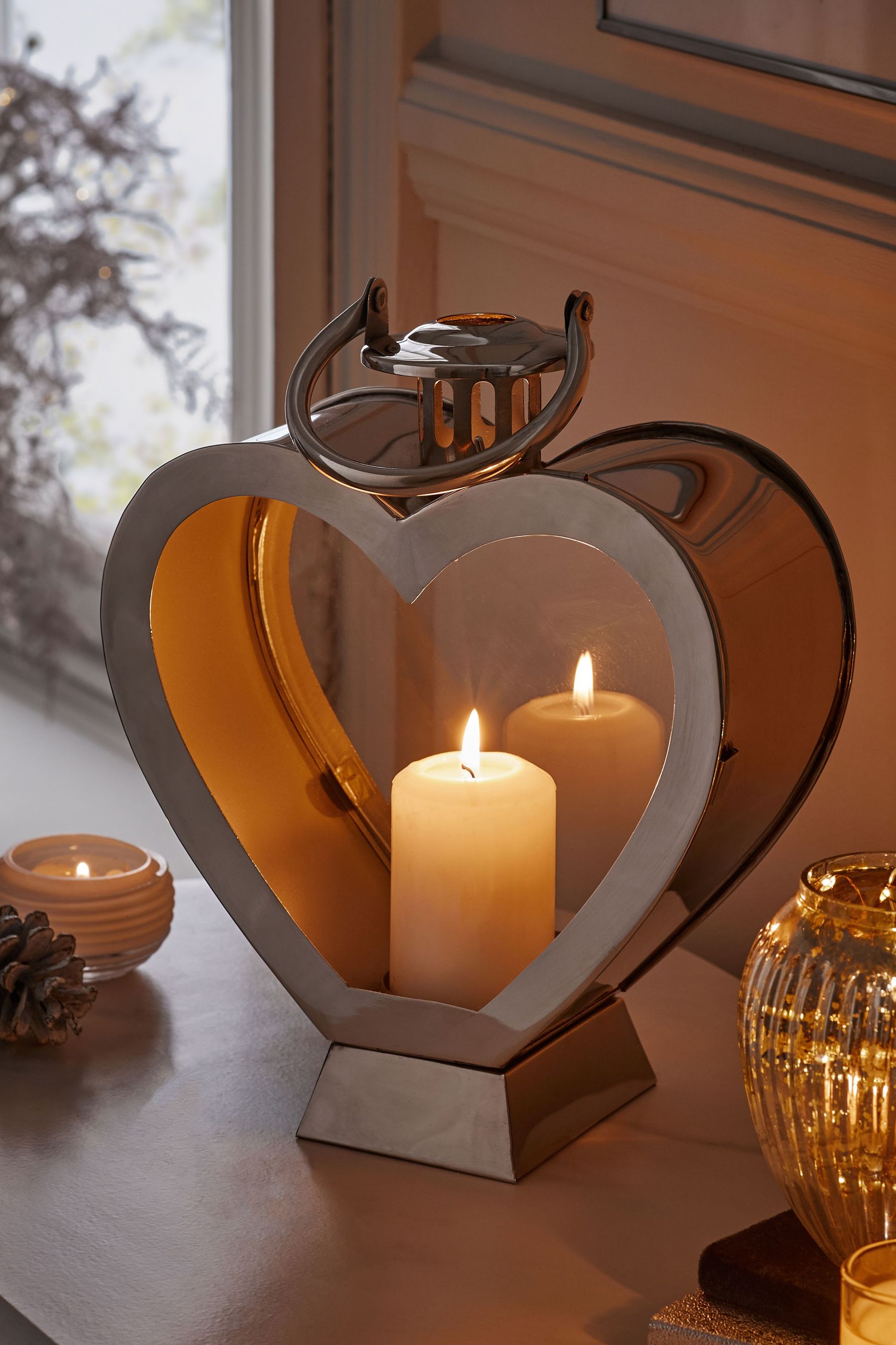 Heart shaped store candle lantern