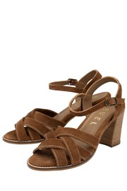 Ravel Brown Block Heel Suede Leather Sandals - Image 2 of 4