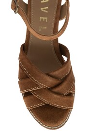 Ravel Brown Block Heel Suede Leather Sandals - Image 4 of 4