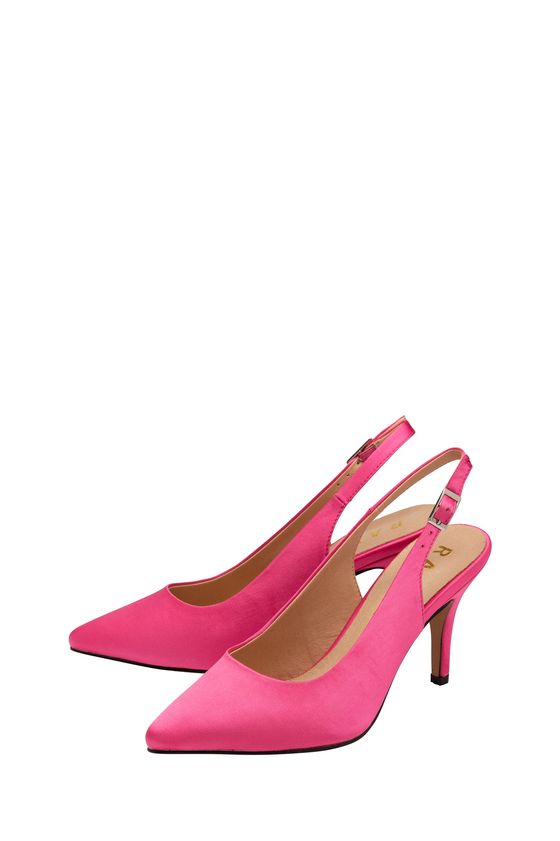 Ravel Pale Pink Slingback Shoes On a Kitten Heels