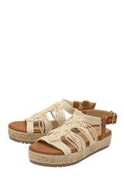 Ravel Brown Flatform Sandals With A Woven Textile Upper - Image 2 of 4