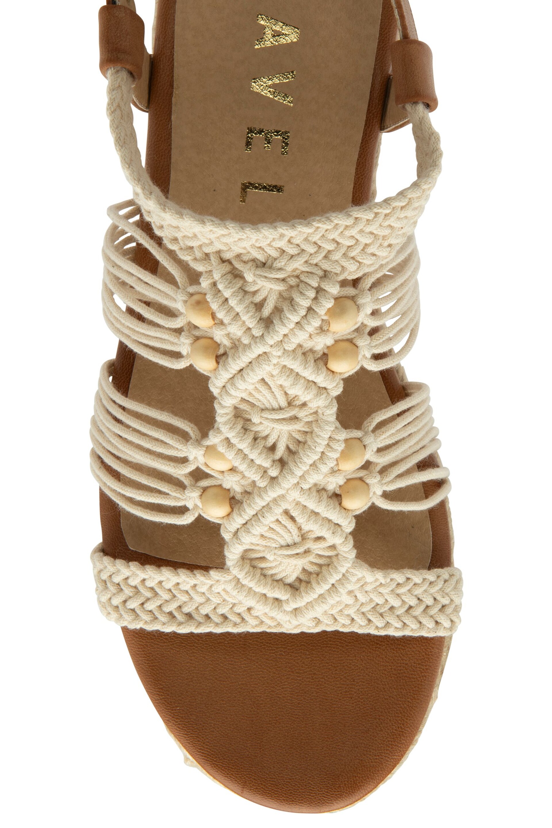 Ravel Brown Flatform Sandals With A Woven Textile Upper - Image 4 of 4