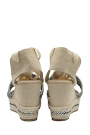 Ravel Blue Hesian Wedge Sandals With Tie Up Lace - Image 3 of 4