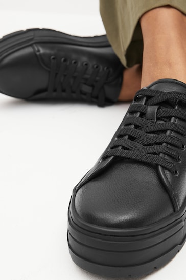 Black Forever Comfort® Cleated Sole Chunky Trainers