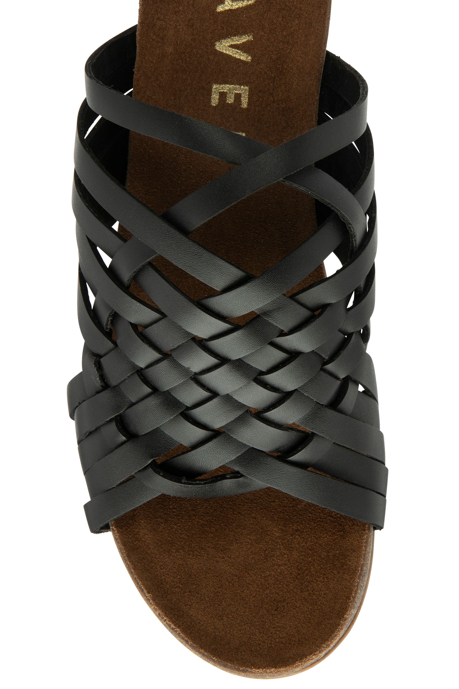Buy Ravel Black Leather Wedge Strappy Mule Sandals from Next Canada