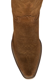 Ravel Brown Leather Calf High Cowboy Western Boots - Image 3 of 4