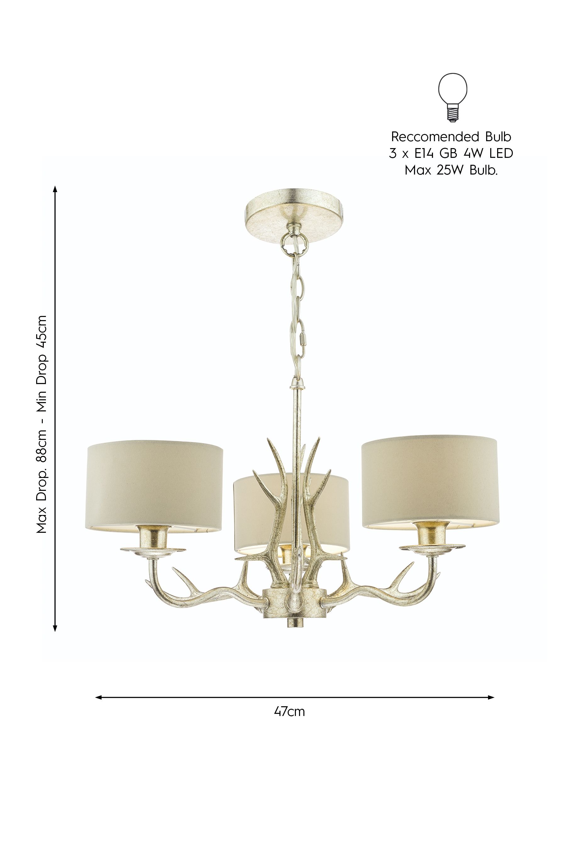Buy Laura Ashley Gold Mulroy Antler Chandelier 3 Light Ceiling Light from the Next UK online shop