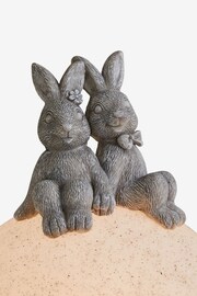 Grey Large Playful Rabbits Solar Ball Outdoor Light - Image 3 of 4