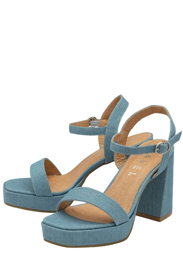 Ravel Blue Strappy Platform Denim Sandals