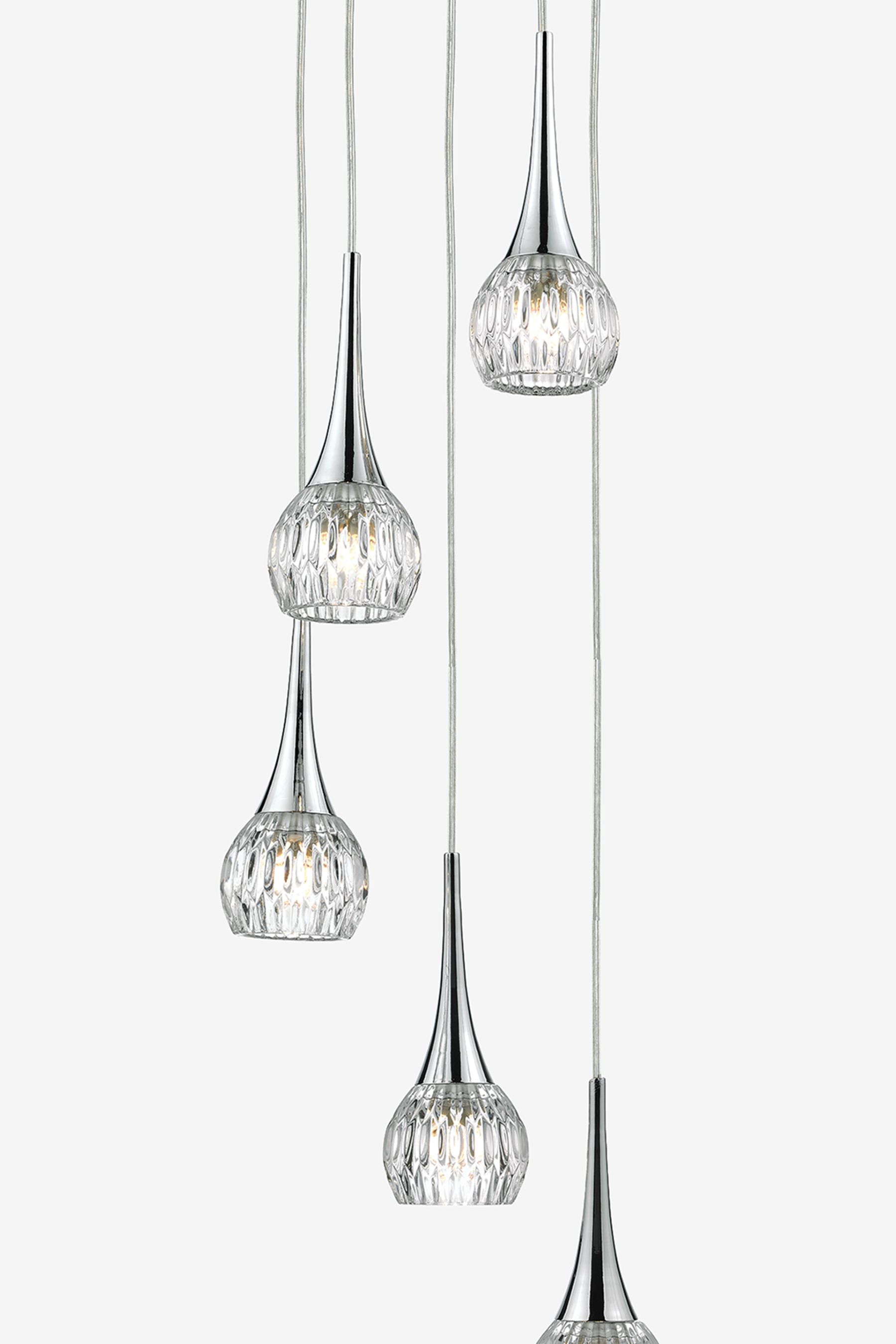 Dar Lighting Silver Lyall 5 Light Ceiling Light Pendant