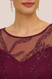 Adrianna Papell Red Studio Beaded Long Sleeve Gown - Image 4 of 6