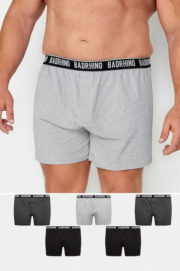 BadRhino Big & Tall Grey Boxers 5 Packs