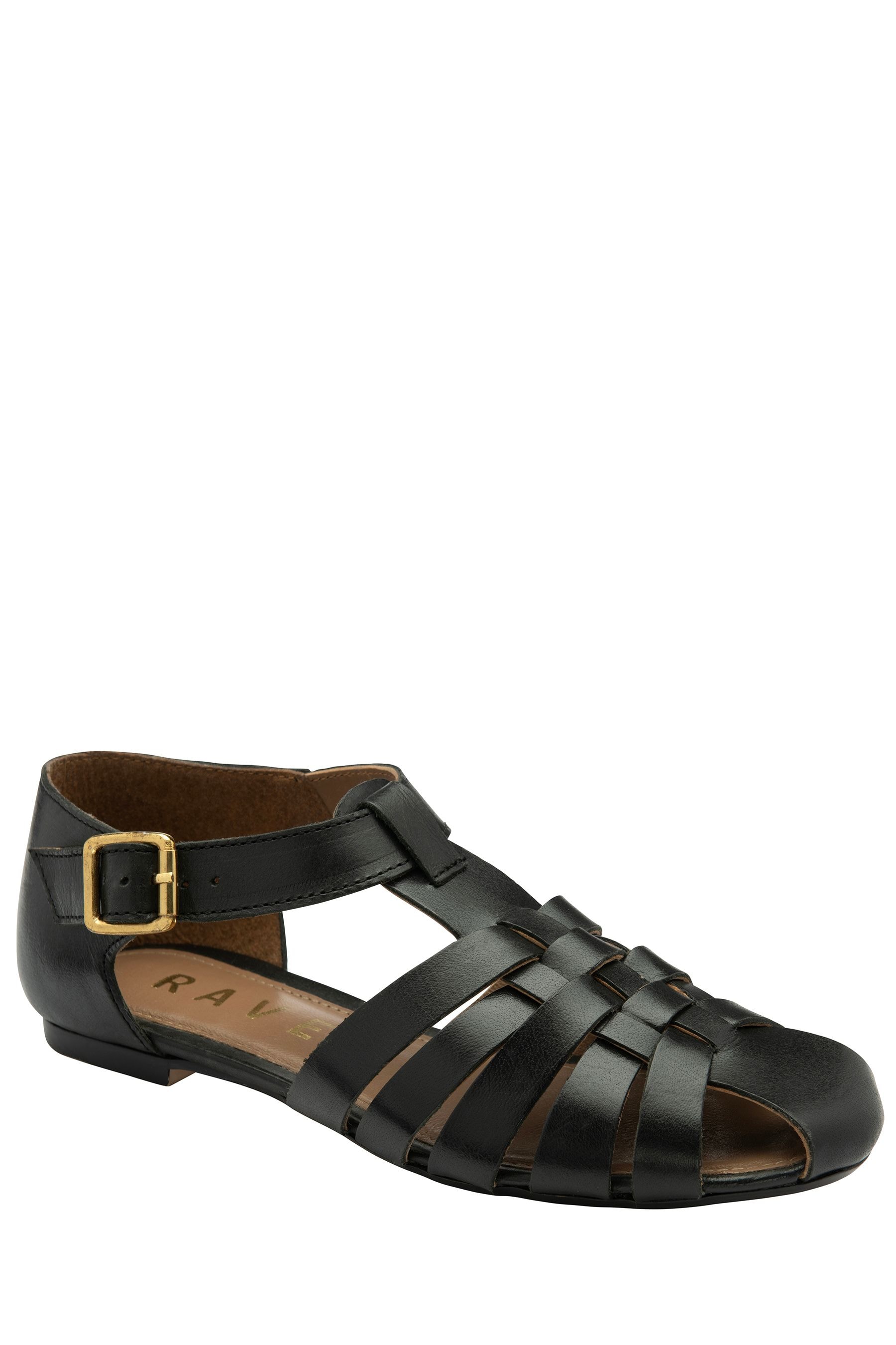 Buy Ravel Black Flat Leather Fisherman Sandals from the Next UK online shop
