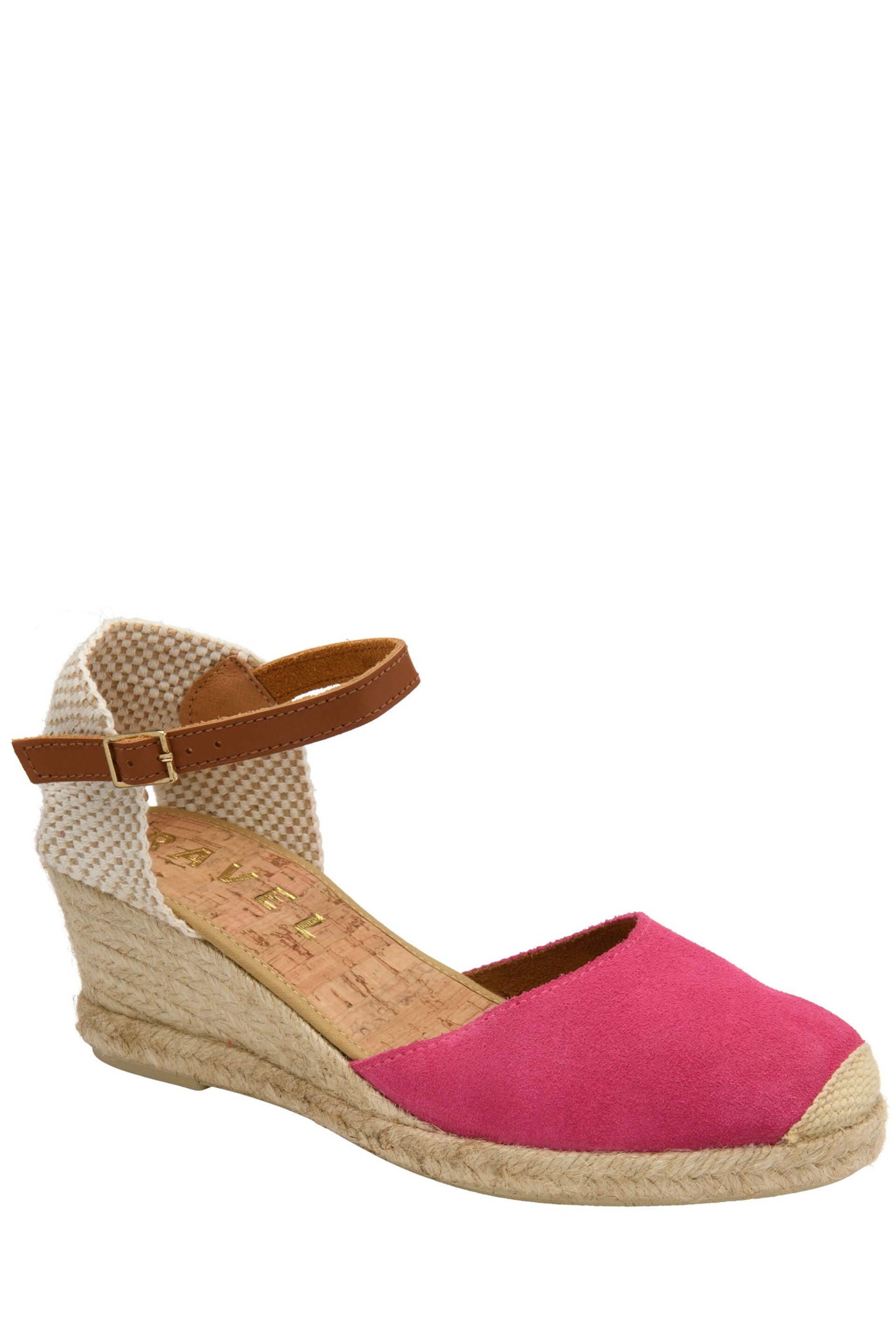 Ravel Pink Suede Leather Espadrilles On A Rope Wedges Unit - Image 1 of 4