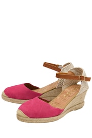Ravel Pink Suede Leather Espadrilles On A Rope Wedges Unit - Image 2 of 4
