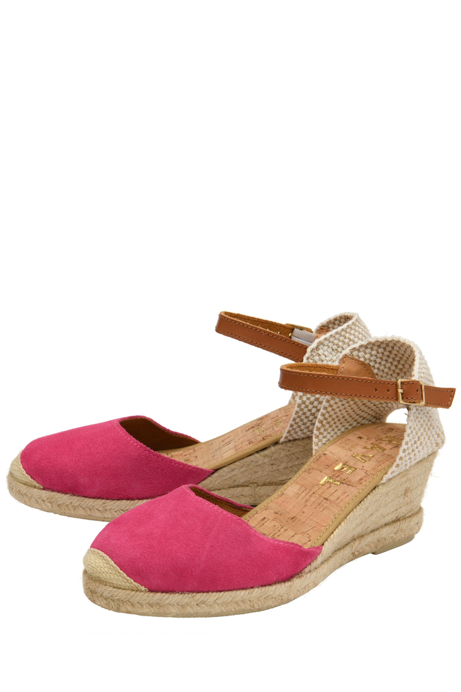 Ravel Pink Suede Leather Espadrilles On A Rope Wedges Unit - Image 2 of 4