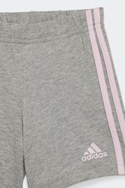 adidas Pink/Grey Sportswear Essentials Lineage Organic Cotton T-Shirt And Shorts Set - Image 6 of 6