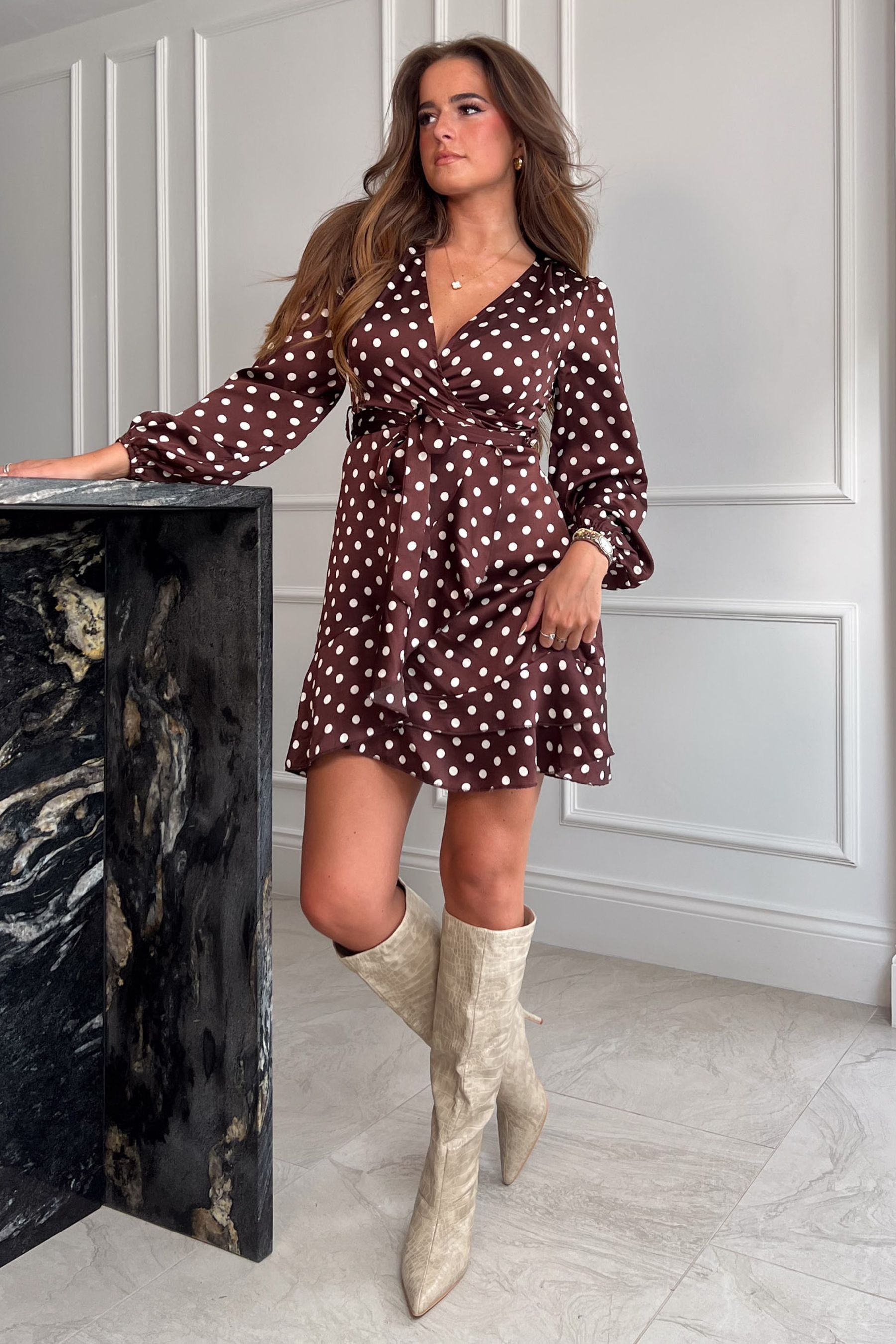 Next tan spot dress clearance