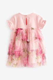 Baker by Ted Baker Pink Mesh Tiered Mockable Dress - Image 2 of 5