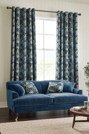 William Morris At Home Indigo Blue Acanthus Made to Measure 100% Cotton Curtains - Image 2 of 5