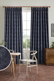 William Morris At Home Indigo Blue Marigold Velvet Made to Measure Curtains - Image 1 of 6