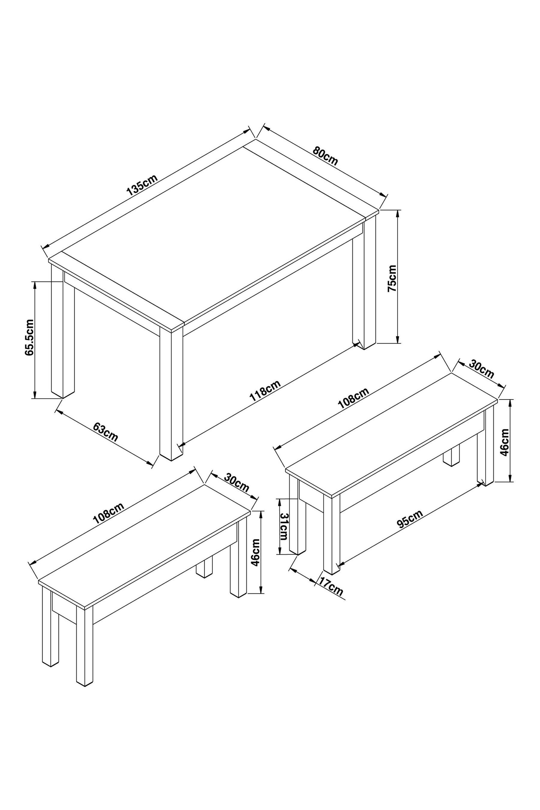 Next theo outlet dark bench set