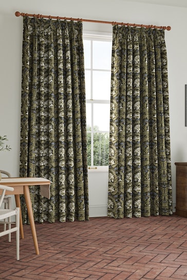 William Morris At Home Green African Marigold Made to Measure Curtains