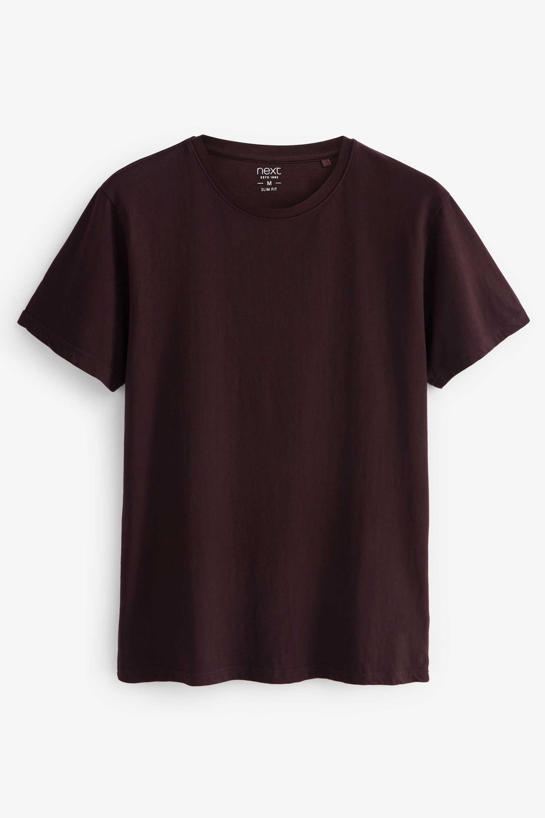 Buy Red Dark Burgundy Regular Fit Essential Regular Crew Neck 100 Cotton T Shirt from the Next UK online shop