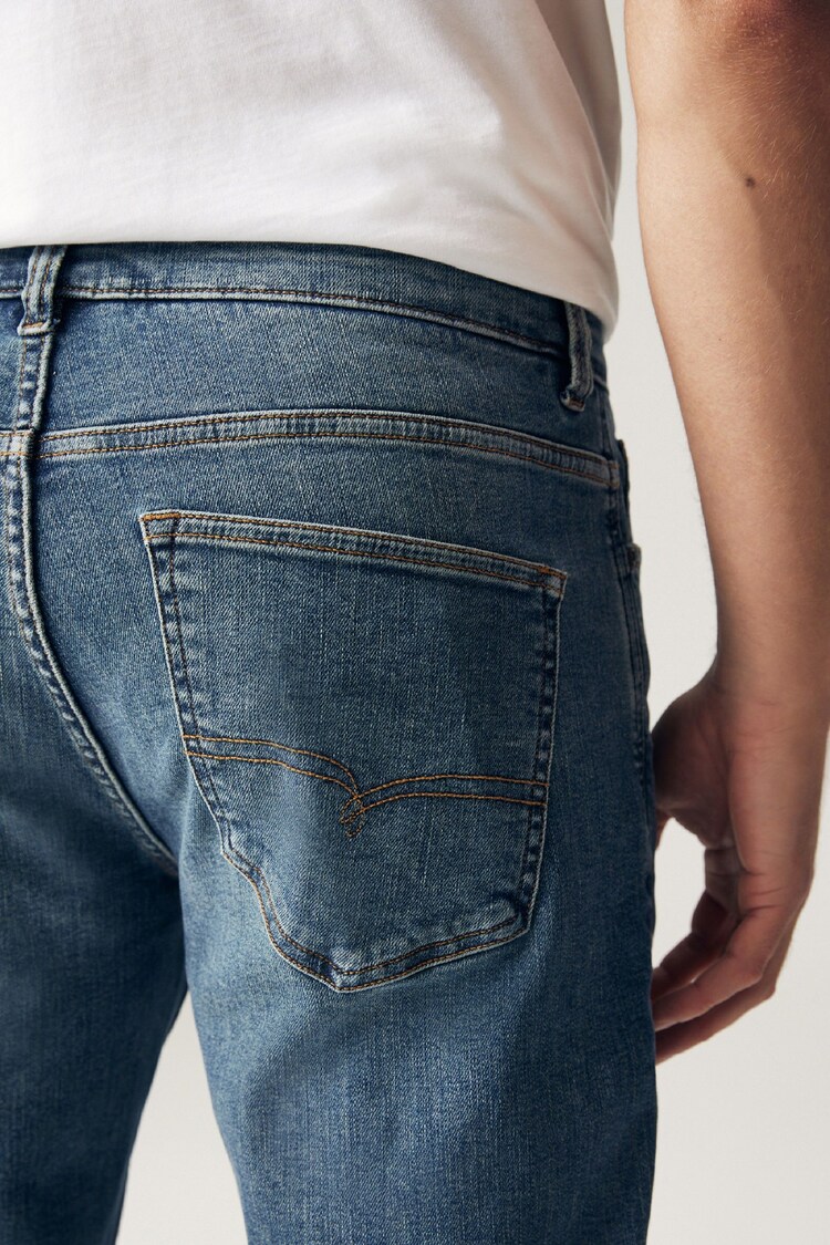 Blue Mid Vintage Straight Fit Motion Flex Jeans - Image 8 of 10