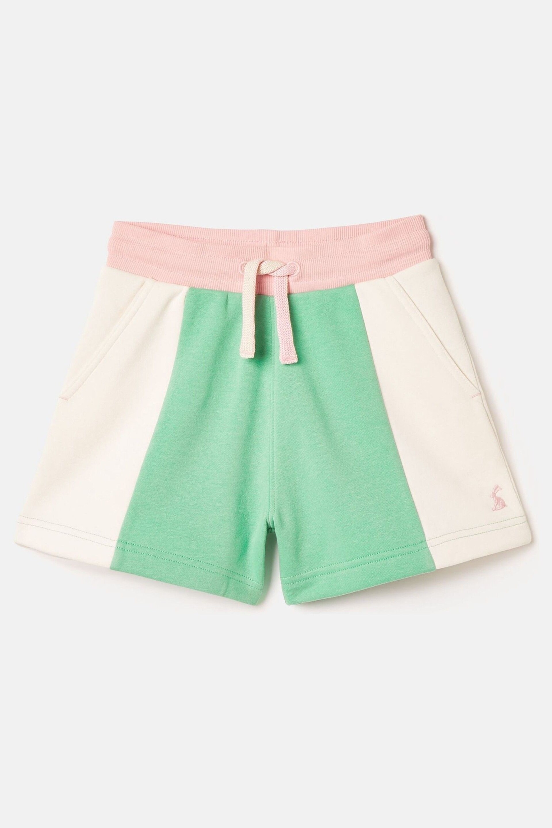 Joules Pippa Green Colour Block Jersey Shorts - Image 5 of 8