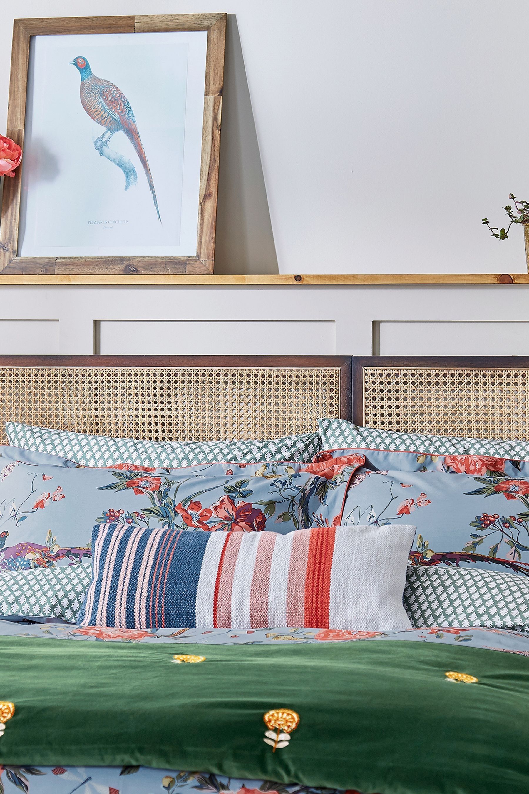 Buy Joules Blue Chinoise Floral Duvet Cover and Pillowcase Set from Next Luxembourg