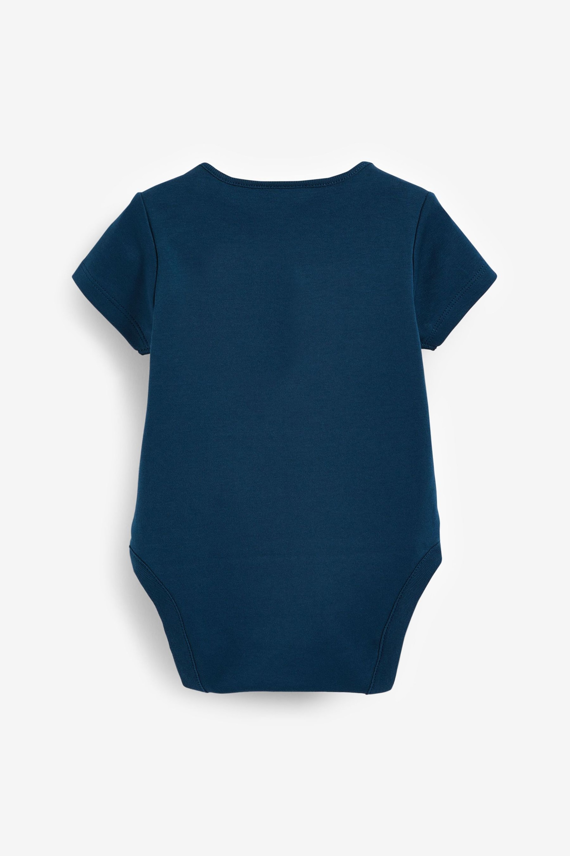 Petrol Blue 5 Pack Plain Baby Bodysuits - Image 11 of 16