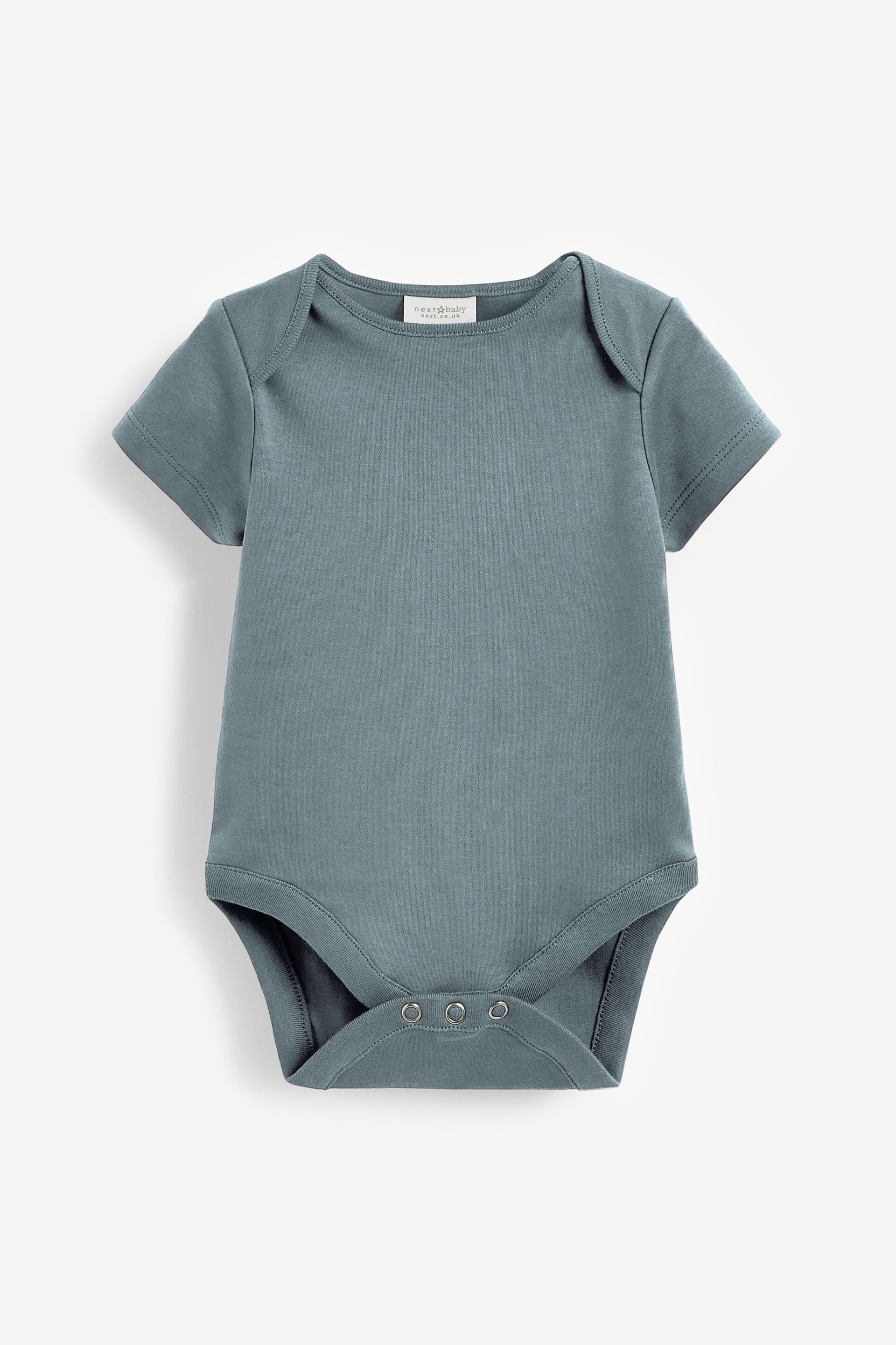 Petrol Blue 5 Pack Plain Baby Bodysuits - Image 6 of 16