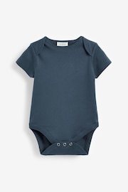 Petrol Blue 5 Pack Plain Baby Bodysuits - Image 7 of 16