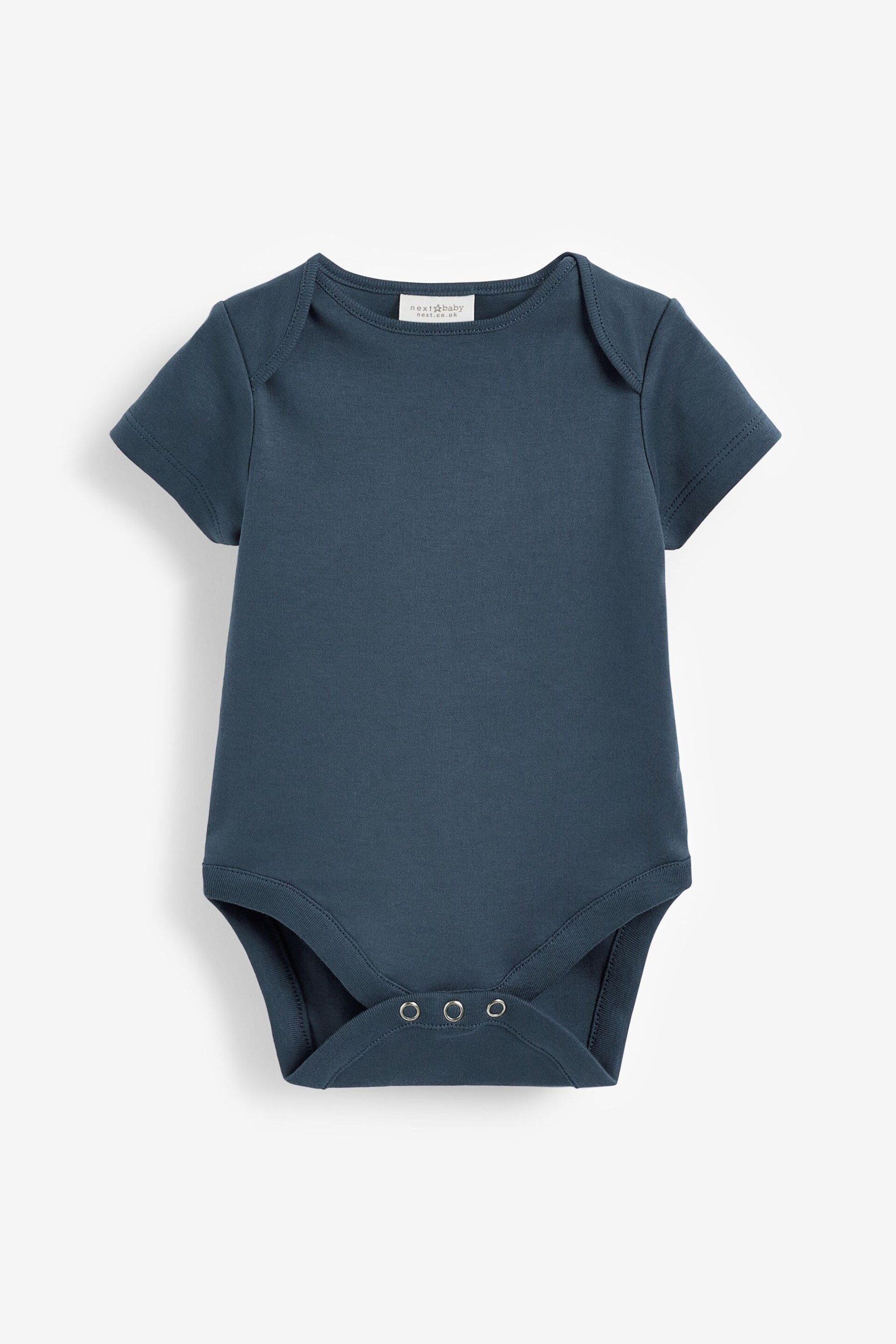 Petrol Blue 5 Pack Plain Baby Bodysuits - Image 7 of 16