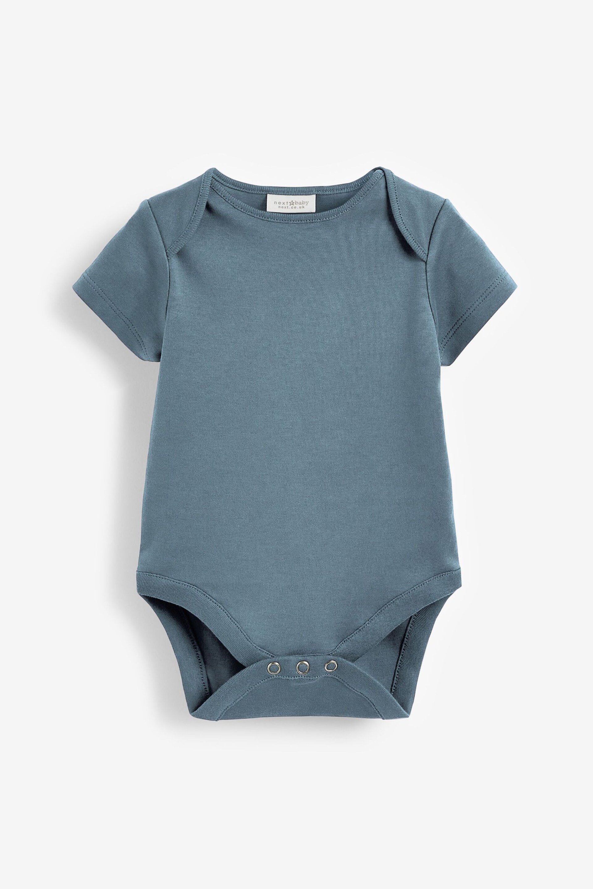 Petrol Blue 5 Pack Plain Baby Bodysuits - Image 9 of 16