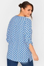 Yours Curve Blue Tab Sleeve Blouse - Image 2 of 4