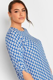 Yours Curve Blue Tab Sleeve Blouse - Image 4 of 4