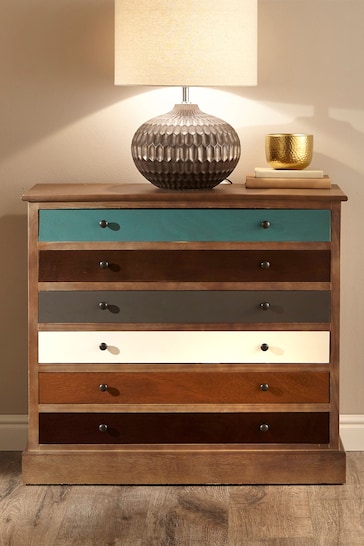 Pacific Multi Pine Wood Six Drawers Chest