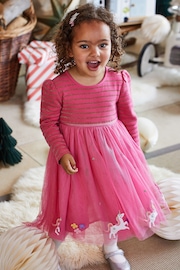 JoJo Maman Bébé Fuchsia Unicorn Party Dress - Image 6 of 7