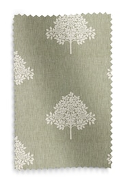 William Morris At Home Green Marigold Tree Embroidery Made to Measure 100% Cotton Curtains - Image 5 of 5