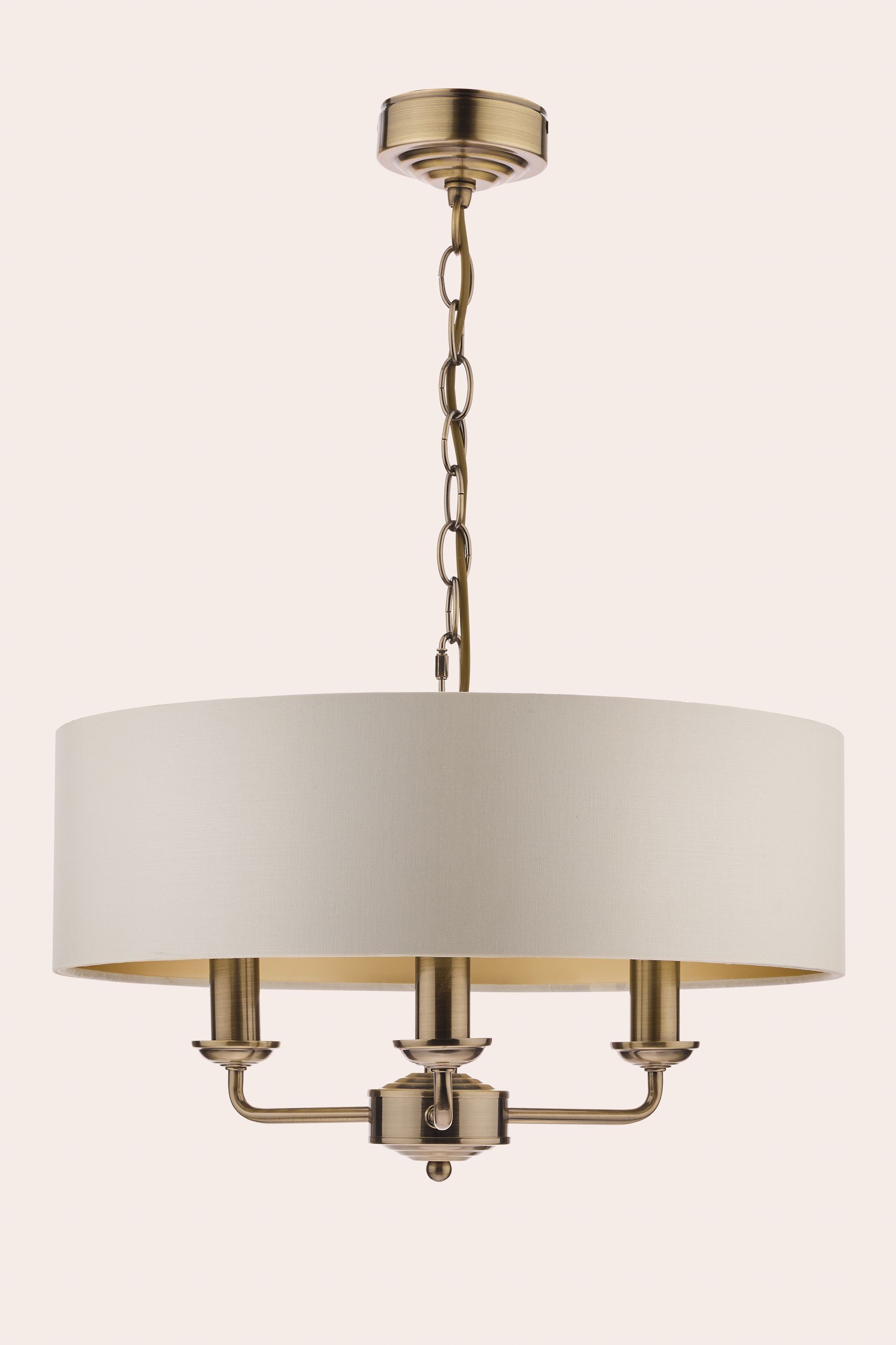 Buy Laura Ashley Brass Sorrento 3 Light Ceiling Light from the