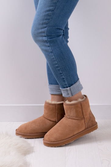 Just Sheepskin™ Brown Ladies Mini Classic Boots