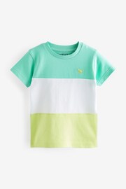 Green/Yellow Short Sleeve Colourblock T-Shirt (3mths-7yrs) - Image 1 of 3