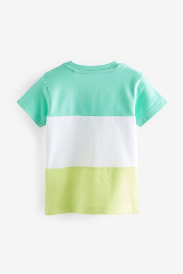 Green/Yellow Short Sleeve Colourblock T-Shirt (3mths-7yrs)