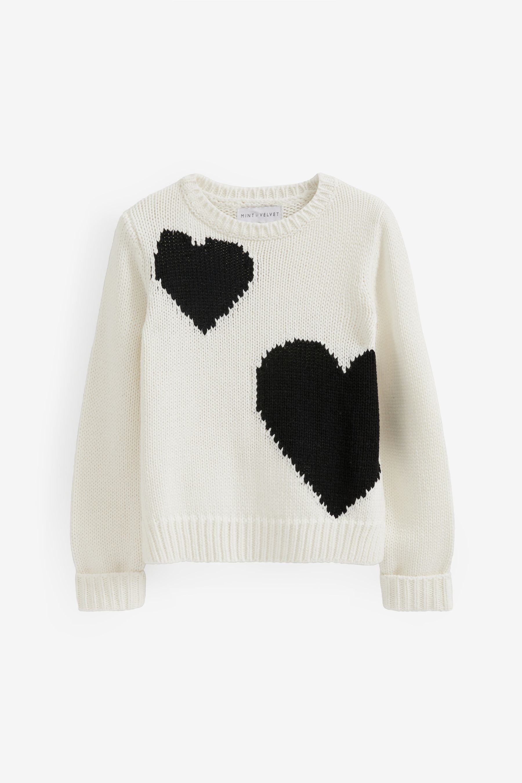 Buy Mint Velvet Cream Heart Knit Jumper from Next Luxembourg