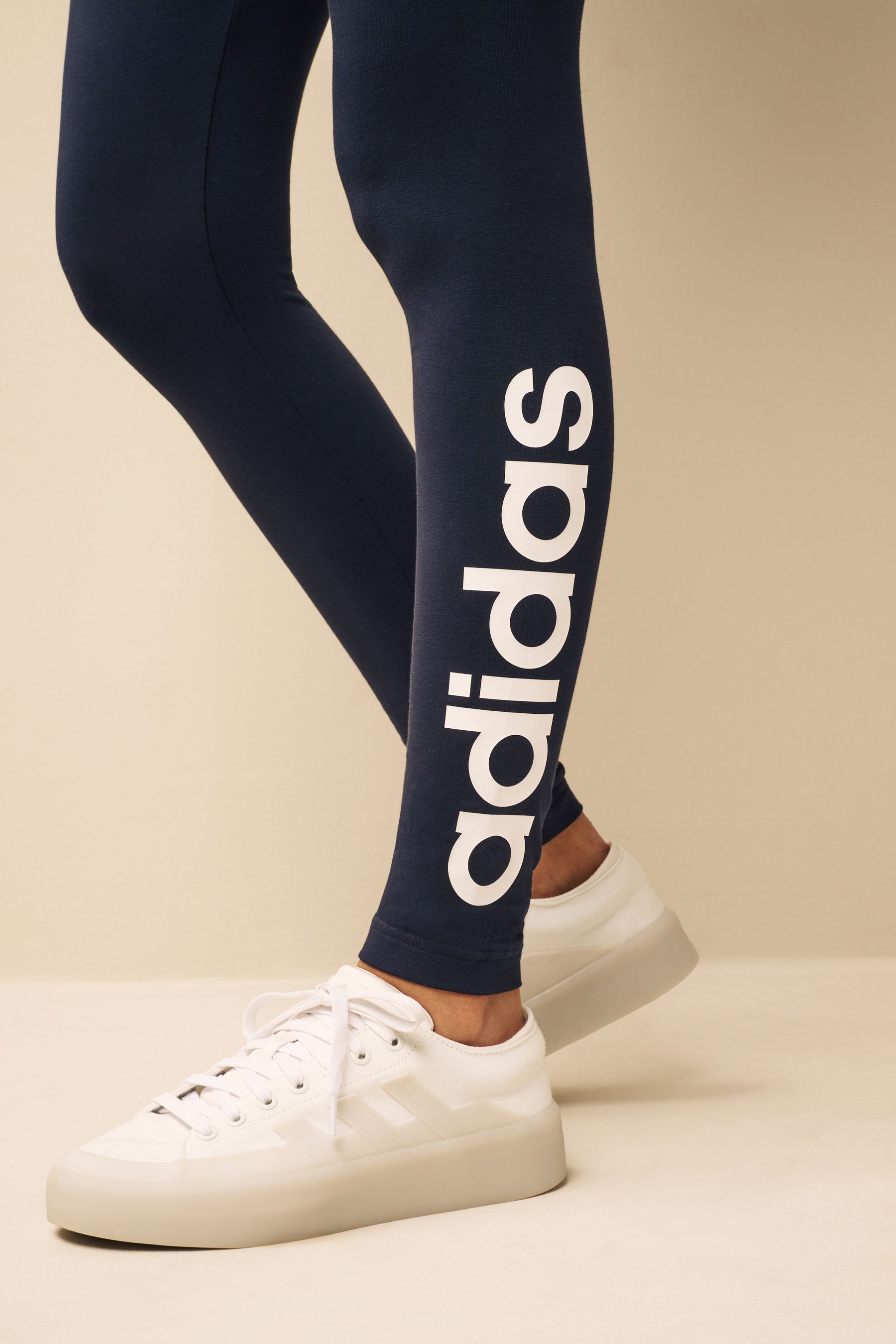 Buy adidas Navy Essentials Linear Logo Leggings from the Next UK online shop