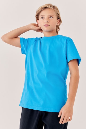 Blue Bright Cotton Short Sleeve T-Shirt (3-16yrs)