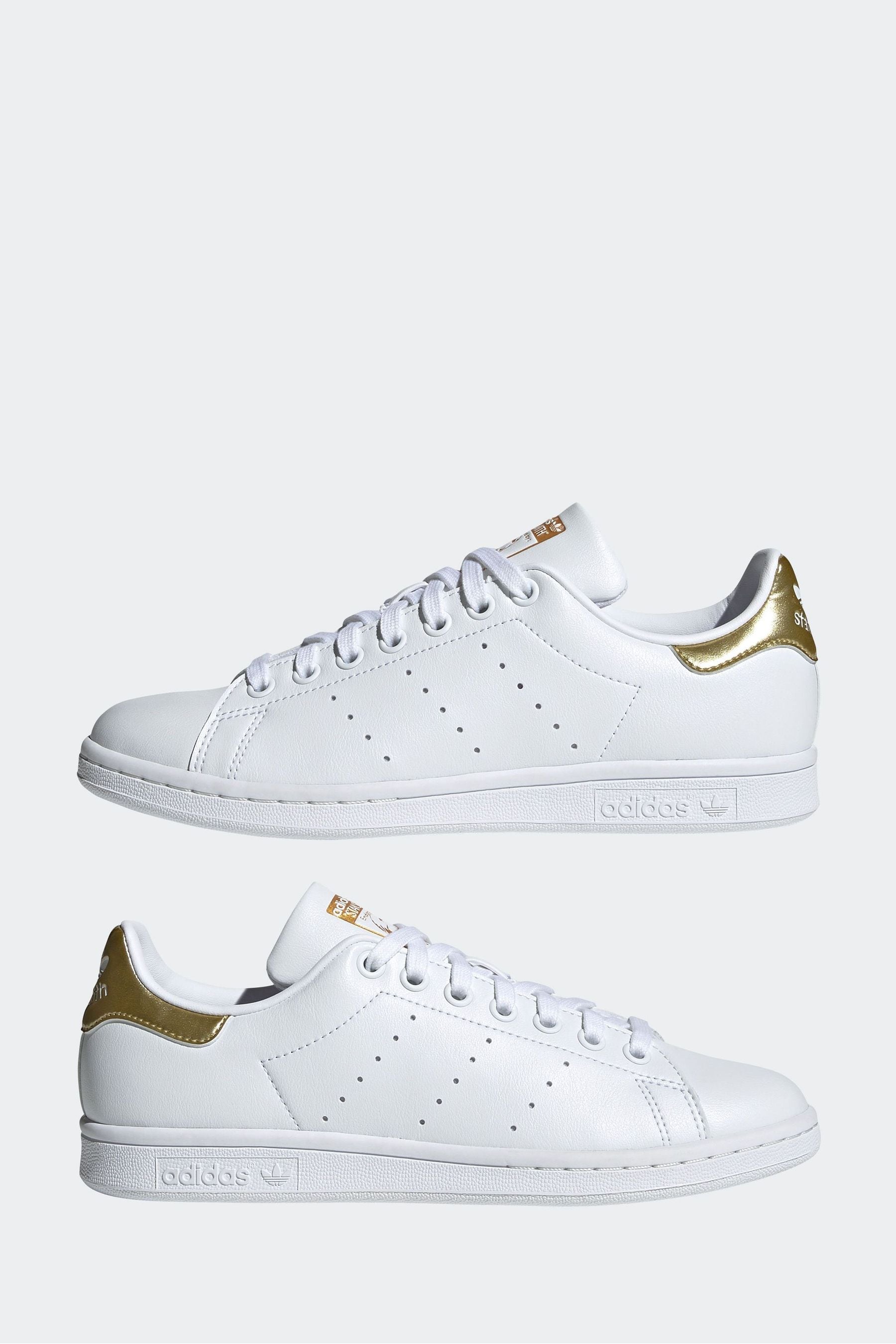 Buy adidas Originals White Gold Stan Smith Trainers from Next Luxembourg