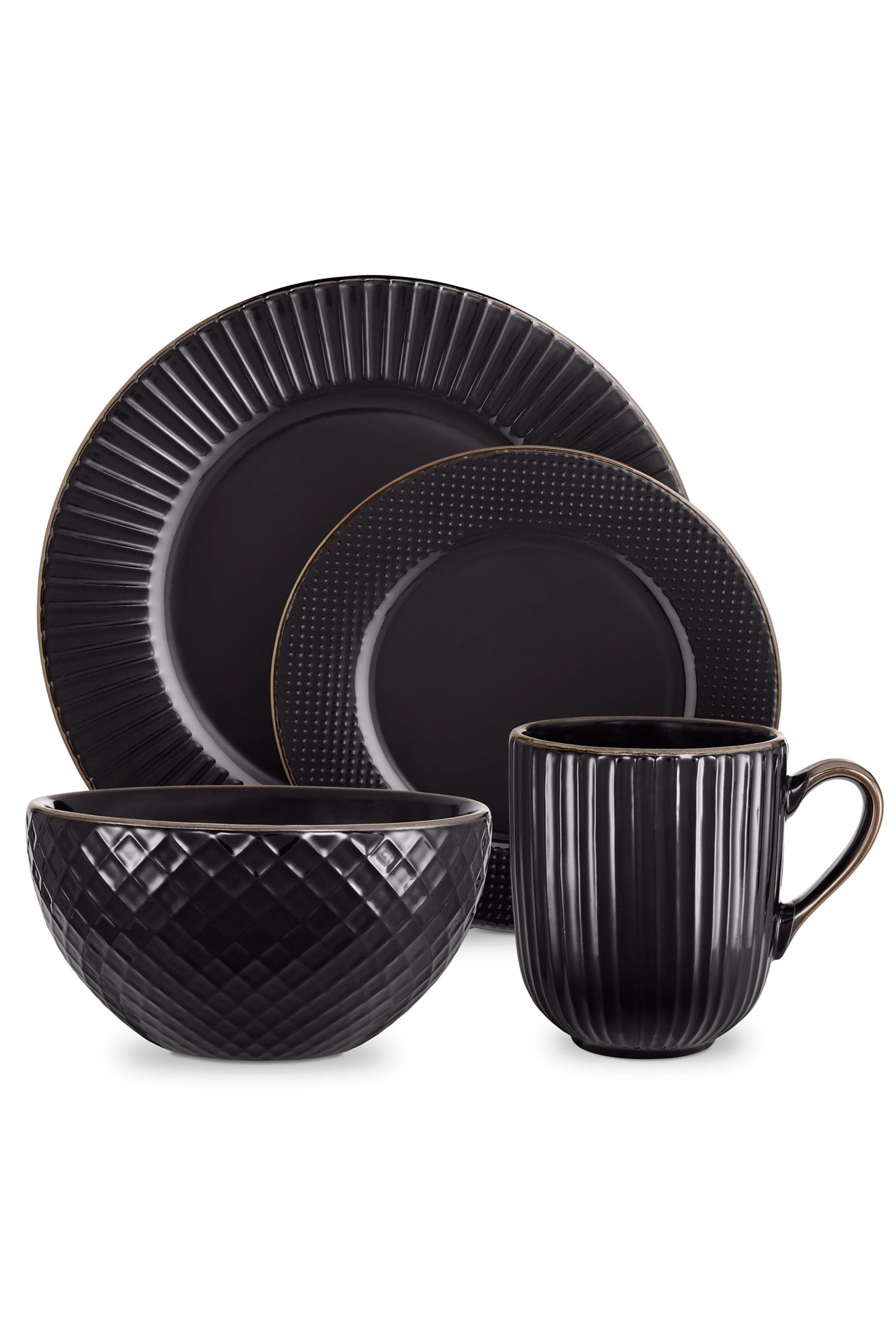 Black and white dinnerware deals